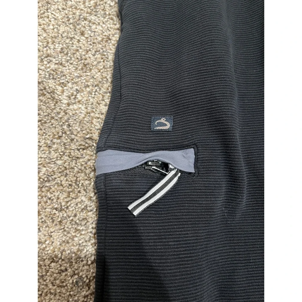 Carbon 2 Cobalt Mens Black Ribbed Knit Drawstring Lounge Pants Sweatpants Size L